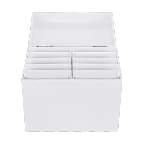 Clear Acrylic Eyelash Storage Box with Lid Multi-Compartment Organizer 6.3 x 4.09 x 5.2 Inches