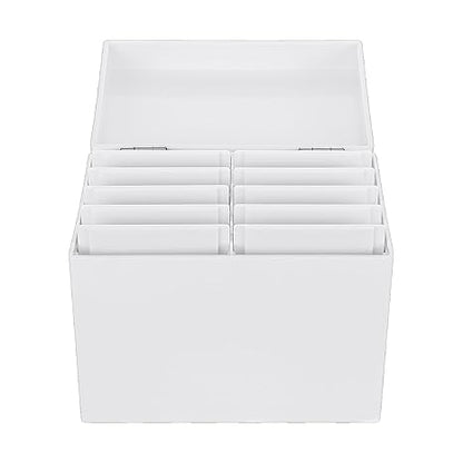 Clear Acrylic Eyelash Storage Box with Lid Multi-Compartment Organizer 6.3 x 4.09 x 5.2 Inches
