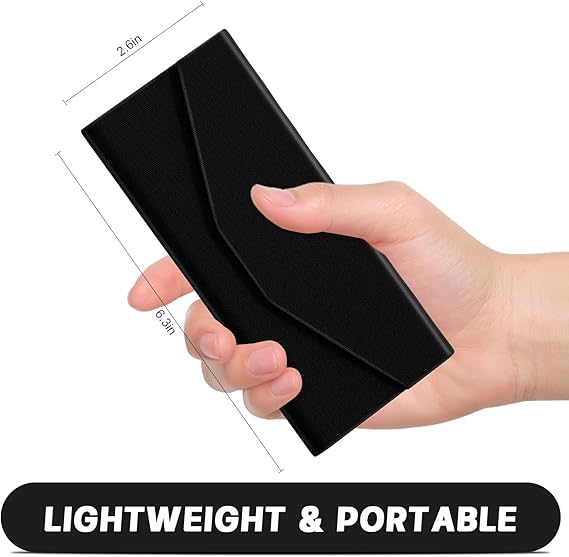 Folding Sunglasses Case – Lightweight Portable Eyeglass Storage Box, PU Leather Protective Glasses Holder, 6.3 x 2.6 Inches