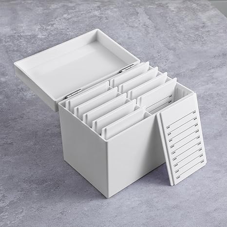 Clear Acrylic Eyelash Storage Box with Lid Multi-Compartment Organizer 6.3 x 4.09 x 5.2 Inches