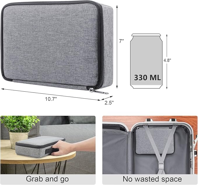 Travel Sunglasses Storage Box with Adjustable Slots to Hold Multiple Pairs of Glasses, Portable Eyeglass Storage Box for Men and Women